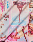 Ressi Fitted Crew Tee Postcard Print Light Pink Tops - Tees L'Agence 
