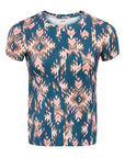 Ressi Fitted Tee Charcoal Multi Ganado Print Tops - Tees L'Agence 
