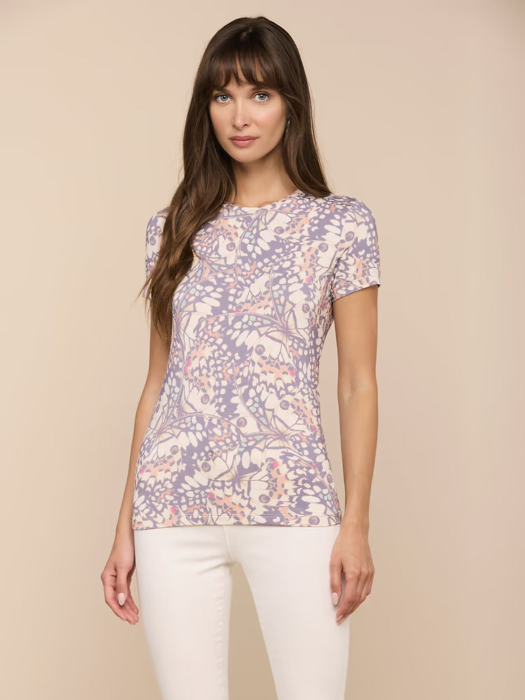 Ressi Fitted Crew Tee Butterfly Wing Tops - Tees L'Agence 