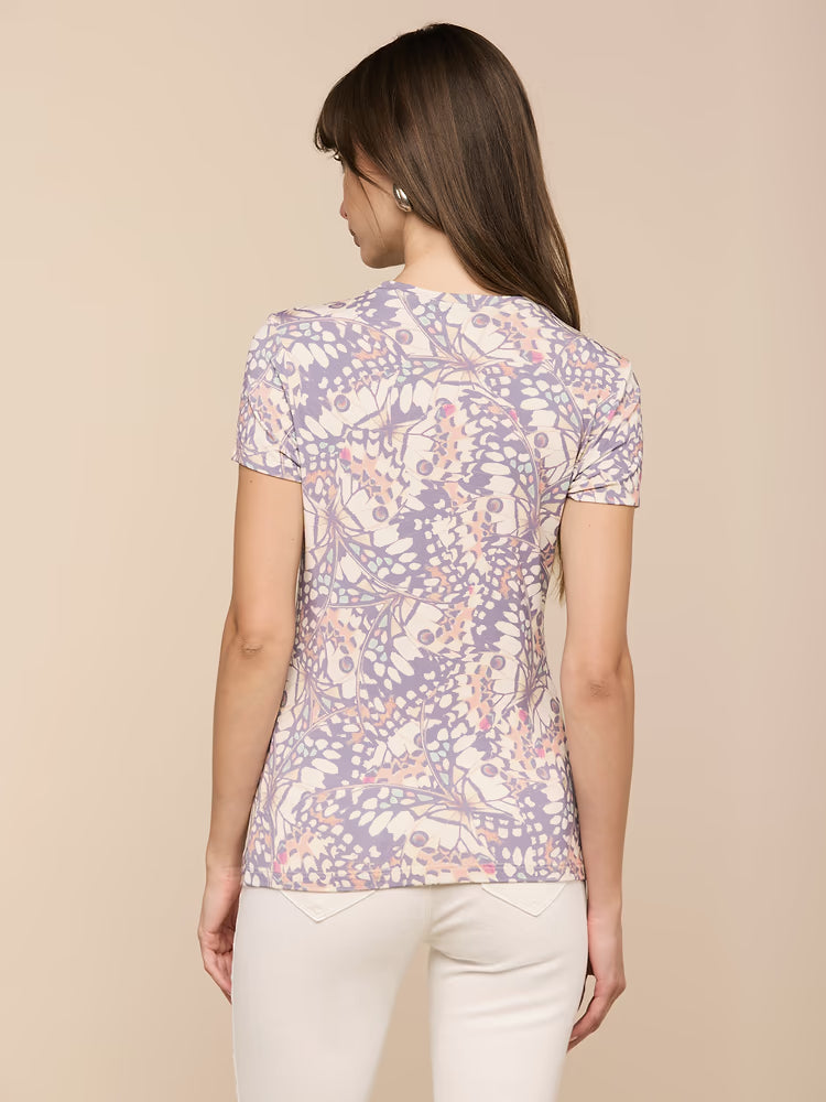Ressi Fitted Crew Tee Butterfly Wing Tops - Tees L'Agence 