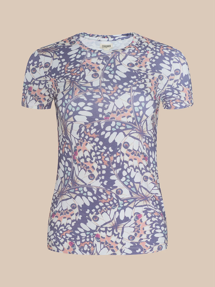 Ressi Fitted Crew Tee Butterfly Wing Tops - Tees L'Agence 