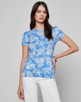 Ressi Fitted Tee Regatta Blue / Ivory Paisley Tops - Tees L'Agence 