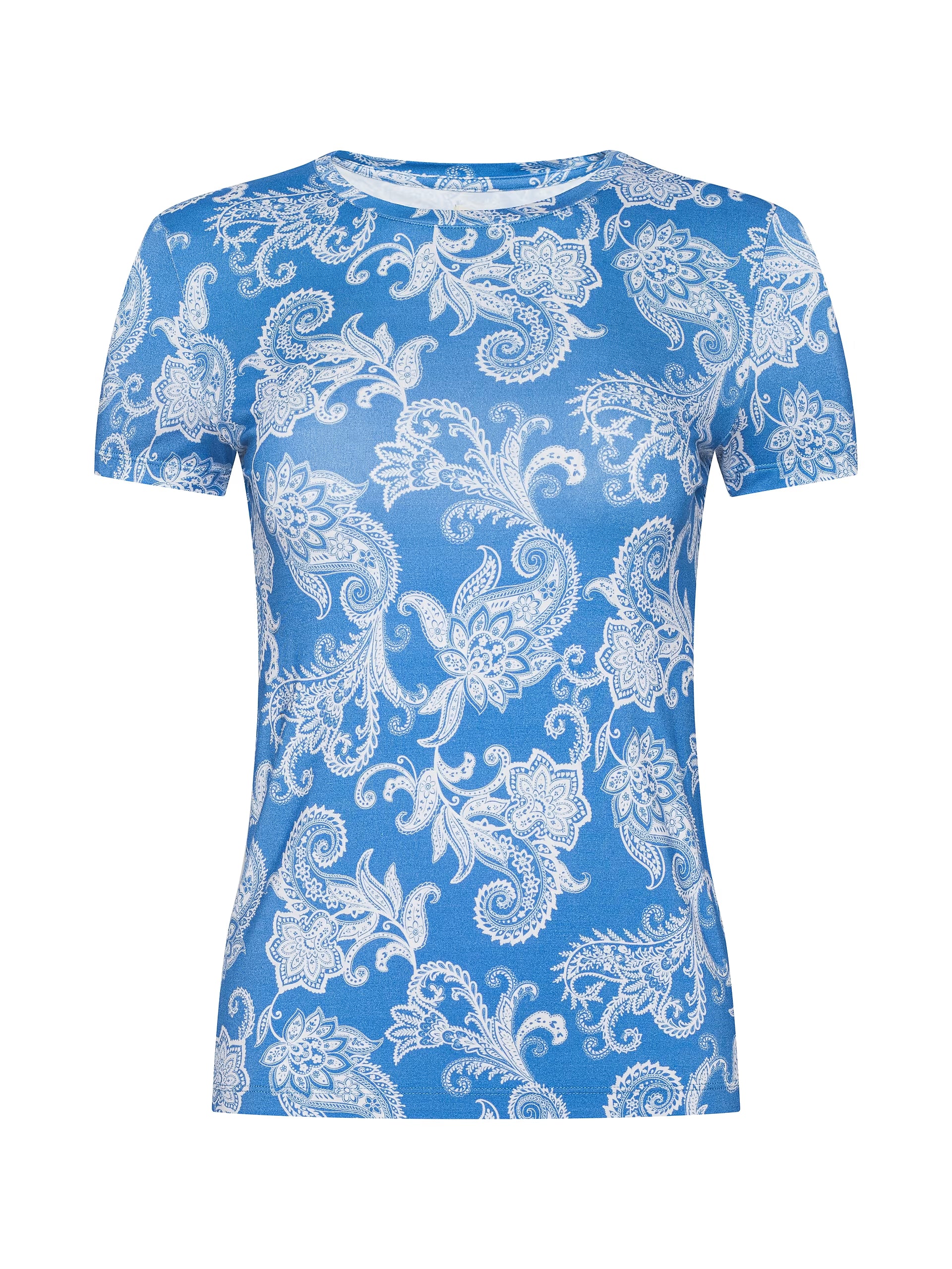 Ressi Fitted Tee Regatta Blue / Ivory Paisley Tops - Tees L'Agence 