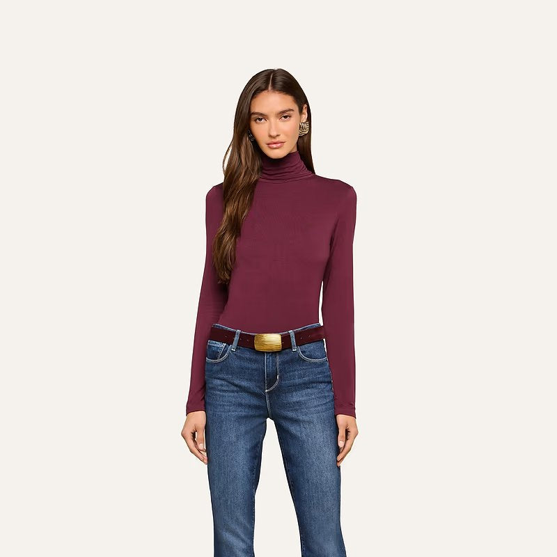 Lani Turtleneck Deep Sangria Tops - Turtleneck L'Agence 