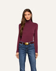Lani Turtleneck Deep Sangria Tops - Turtleneck L'Agence 
