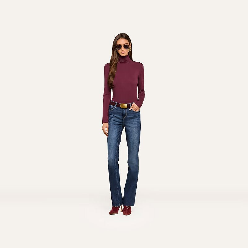 Lani Turtleneck Deep Sangria Tops - Turtleneck L'Agence 