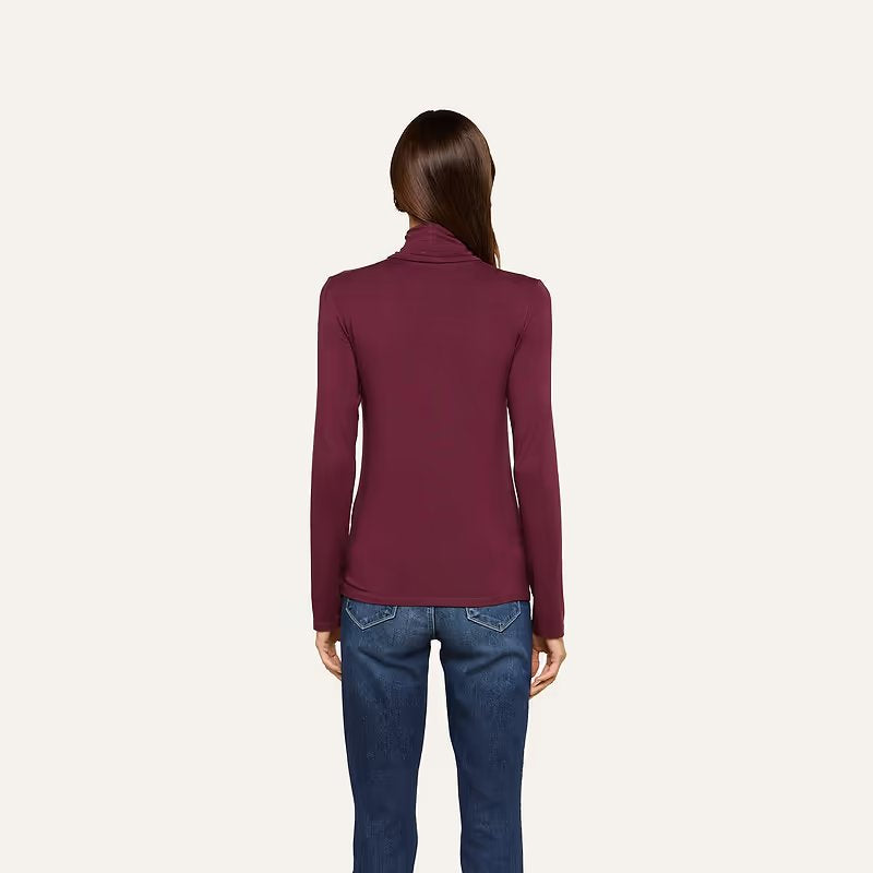 Lani Turtleneck Deep Sangria Tops - Turtleneck L'Agence 