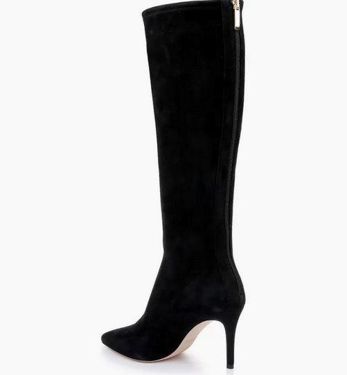 Giverny Boot Suede Black Shoes - Boots - Knee High Boots L'Agence Footwear 