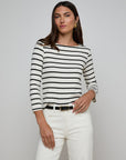 Lucille Boatneck Ivory/Black Stripe