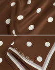 Retro Polka Dot Silk Bandana Scarf Cafe Au Lait Scarves Lost Pattern NYC 