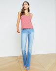 Sade Scoop Neck Tank Striped Red/ White Tops - Tanks L'Agence 