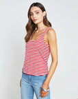 Sade Scoop Neck Tank Striped Red/ White Tops - Tanks L'Agence 