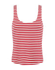 Sade Scoop Neck Tank Striped Red/ White Tops - Tanks L'Agence 