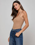 Adira Scoop Neck Tank Cinnamon Swirl Tops - Tanks L'Agence 