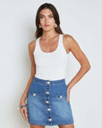 Adira Scoop Neck Tank White Tops - Tanks L'Agence 