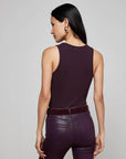 Adira Scoop Neck Tank Dark Malbec Tops - Tanks L'Agence 
