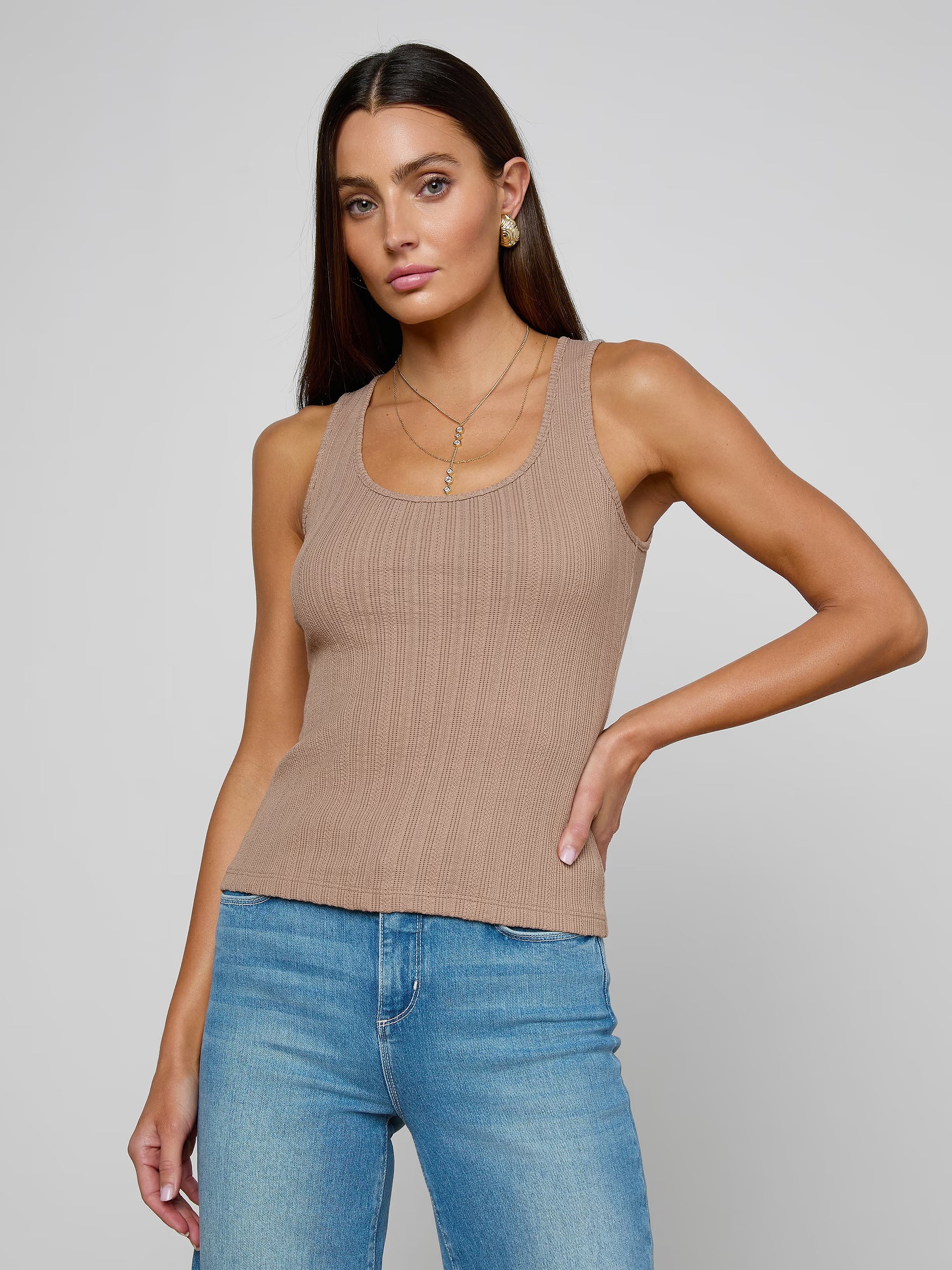 Adira Scoop Tank Portabella Tops - Tanks L'Agence 