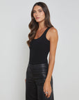Adira Scoop Neck Tank Black Tops - Tanks L'Agence 