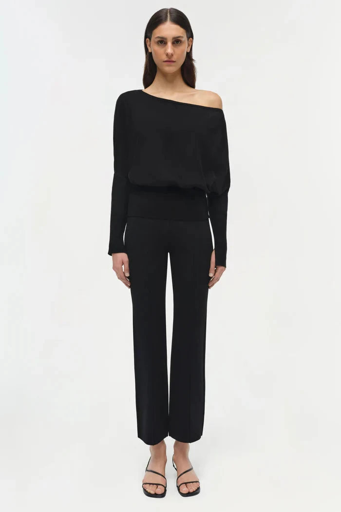 Lavina Off Shoulder Sweater Black Sweater - Crewneck Simkhai 