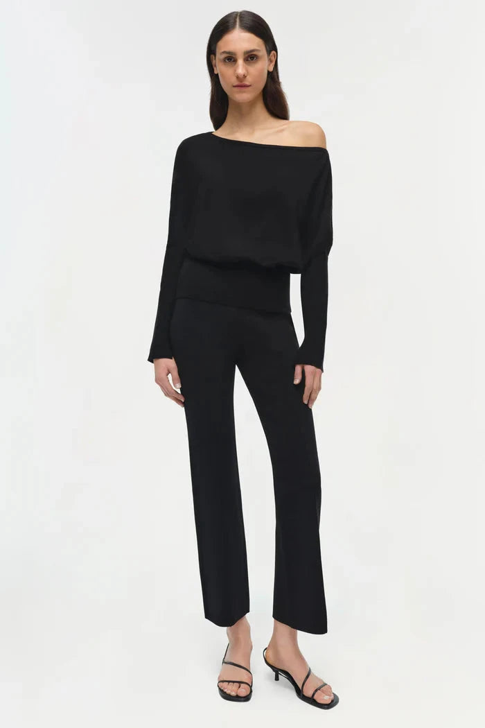 Lavina Off Shoulder Sweater Black Sweater - Crewneck Simkhai 