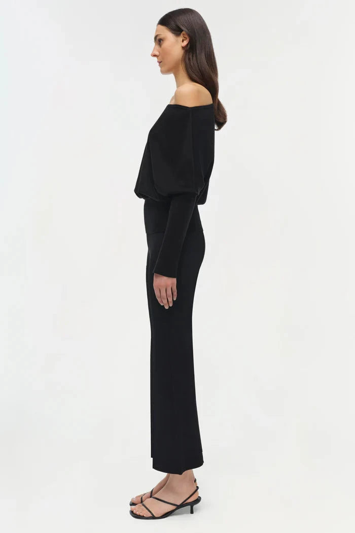 Lavina Off Shoulder Sweater Black Sweater - Crewneck Simkhai 