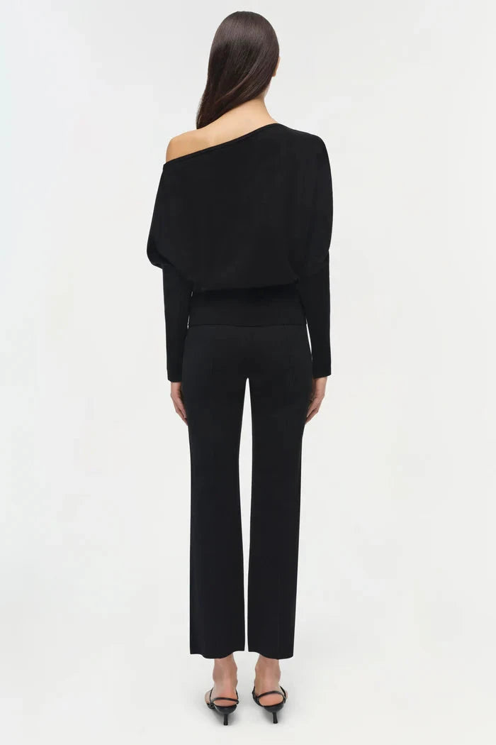 Lavina Off Shoulder Sweater Black Sweater - Crewneck Simkhai 