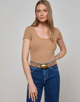 Brynlee Scoopneck Tee Cinnamon Swirl