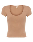 Brynlee Scoopneck Tee Cinnamon Swirl Tops - Tees L'Agence 
