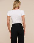 Brynlee Scoopneck Tee White