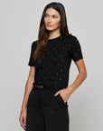 Stormy Embellished Tee Black Tops - Tees L'Agence 