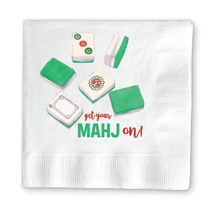 Get Your Mahj On Cocktail Napkins Home Decor - Tabletop Donovan Designs 