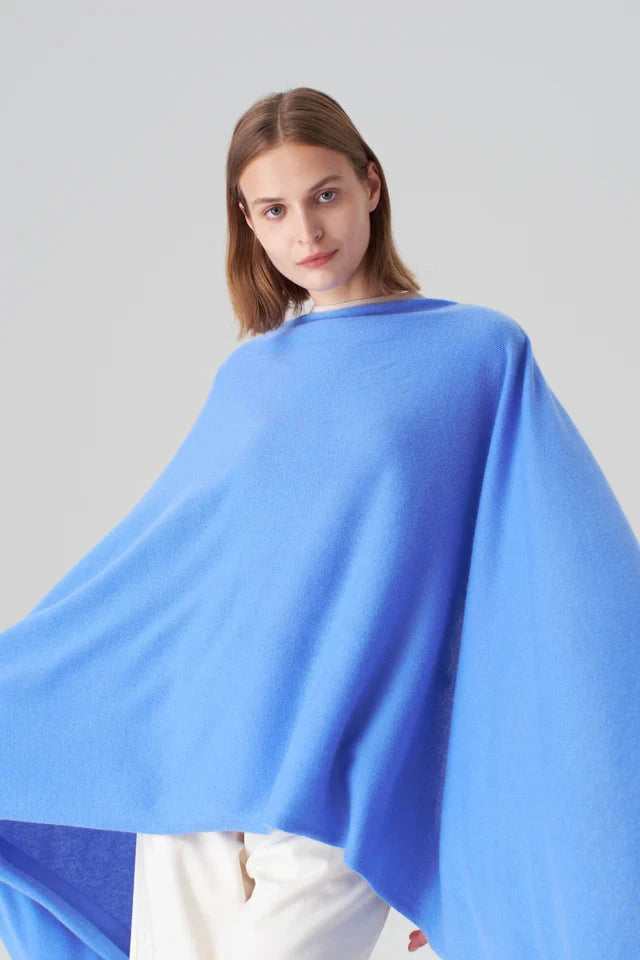 Pure Cashmere Travel Wrap Azure Blue Scarves Pissenlit 