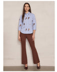 The Twilo Shirt Blue/Gold Sequin Tops - Button Down Lafata 