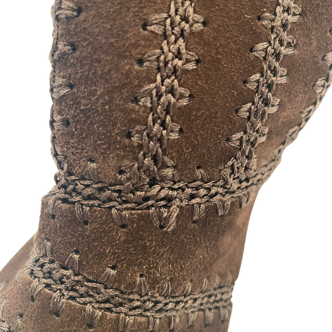 Washer Chocolate Stretch Suede Boots - Booties Silent D 