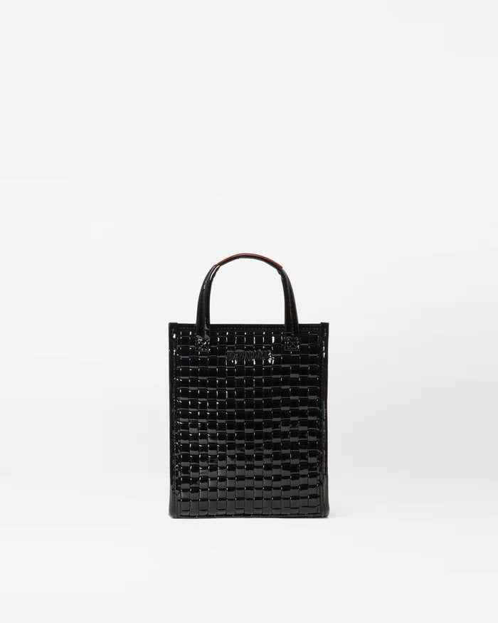 Woven Box Tote Micro Black Lacquer Handbags - Crossbody MZ Wallace 