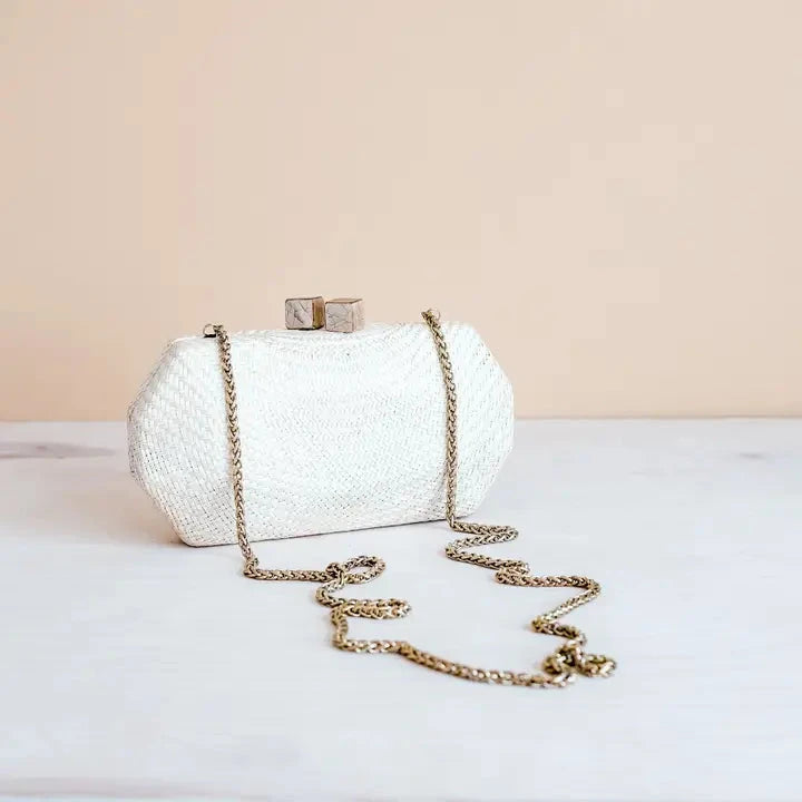 Woven Clutch White