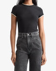 Contrast Devin Tee Black/Ecru Tops - Tees Veronica Beard 