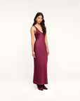 Akıya Satin Maxi Dress Merlot Red Dresses - Maxi L'Agence 