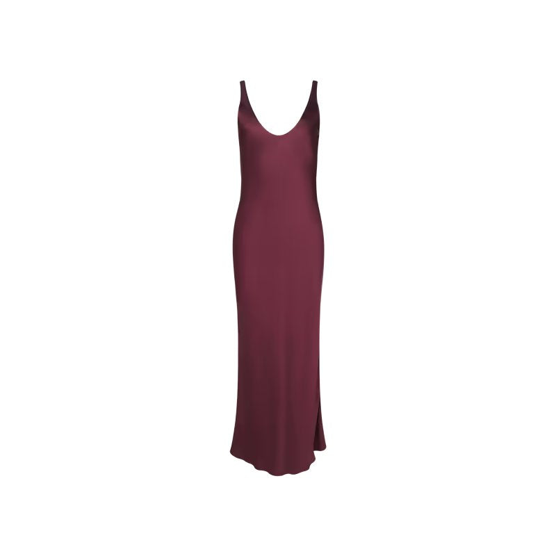 Akıya Satin Maxi Dress Merlot Red Dresses - Maxi L'Agence 