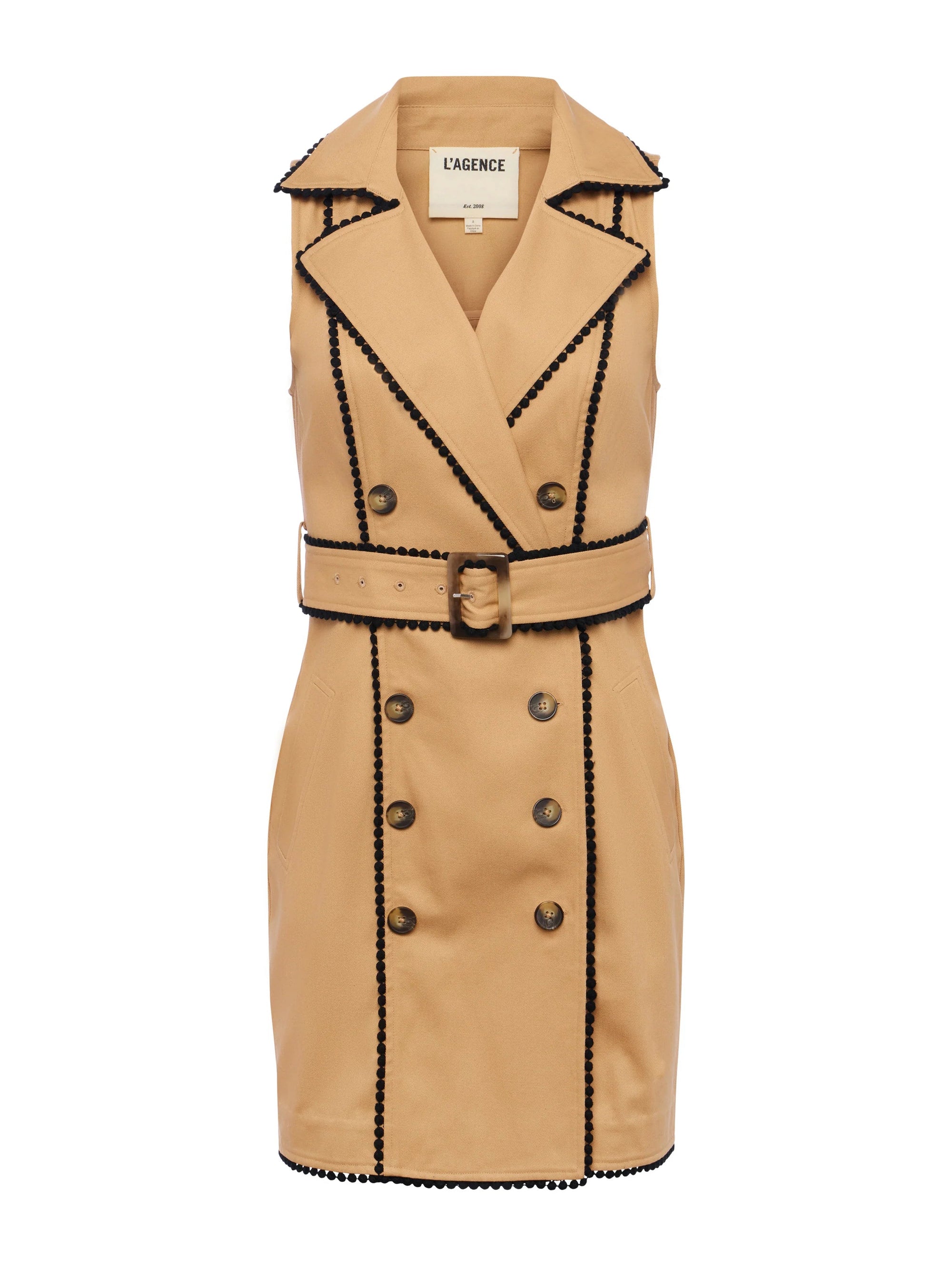 Hale Trench Mini Dress Soft Camel Dresses - Short L'Agence 