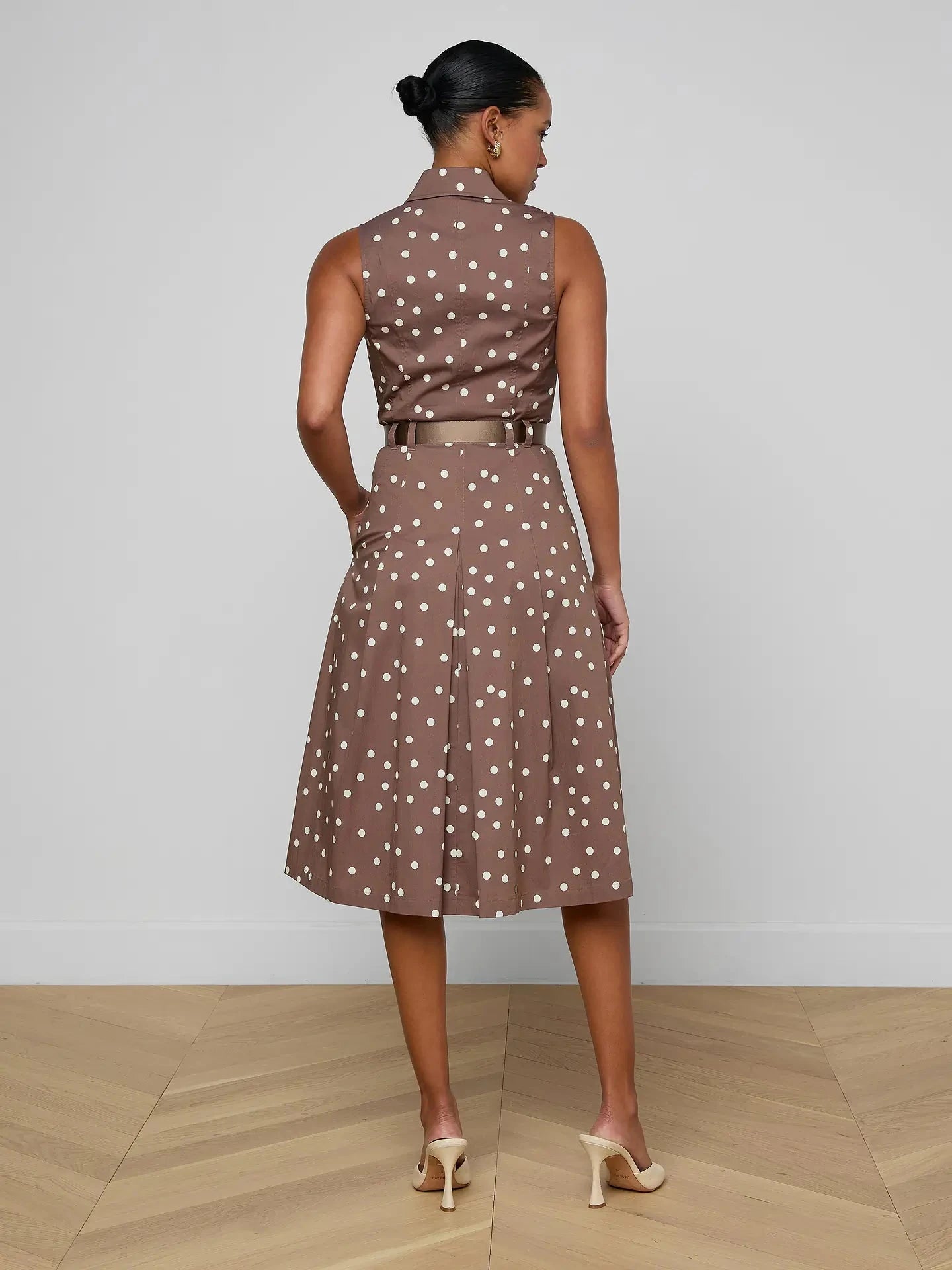 Kylo Shirt Dress Cardamom Ecru Polka Dot Dresses - Midi L'Agence 