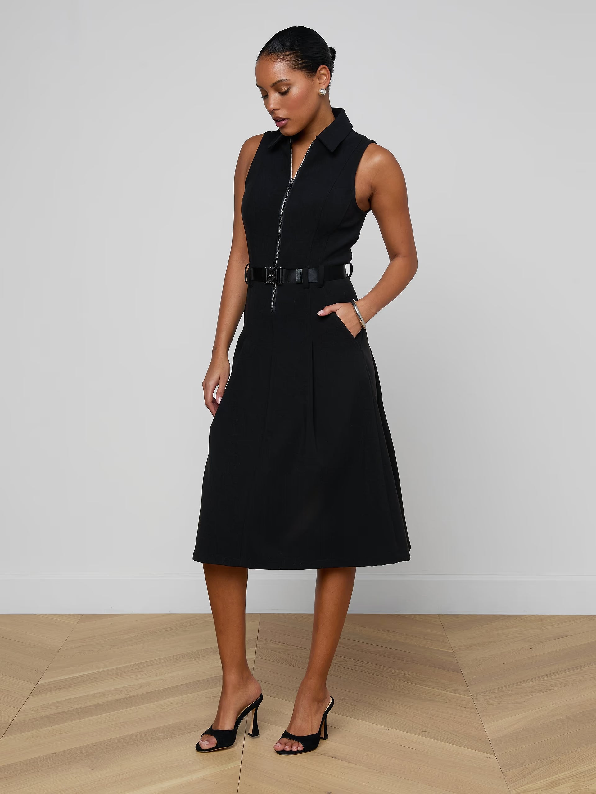 Kylo Shirt Dress Black Dresses - Midi L'Agence 