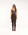 Halia Vegan Leather Dress Coffee Bean Dresses - Midi L'Agence 