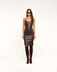Halia Vegan Leather Dress Coffee Bean Dresses - Midi L'Agence 