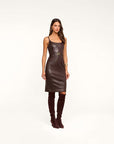 Halia Vegan Leather Dress Coffee Bean Dresses - Midi L'Agence 