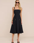 Ayela Midi Dress Black/Gold Dresses - Midi L'Agence 