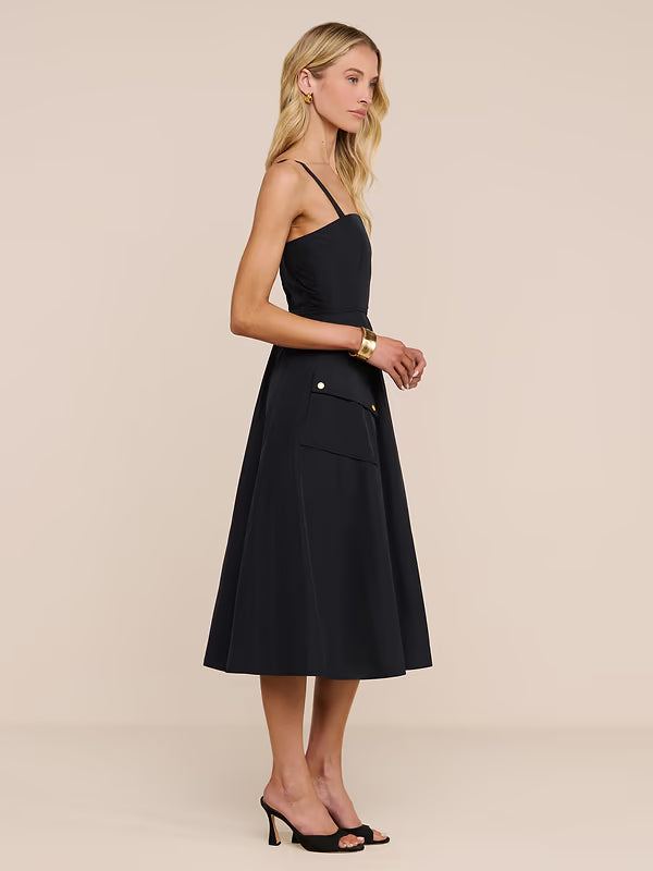 Ayela Midi Dress Black/Gold Dresses - Midi L'Agence 