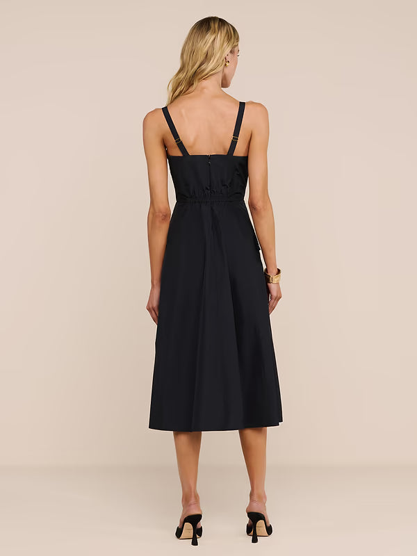 Ayela Midi Dress Black/Gold Dresses - Midi L'Agence 