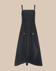 Ayela Midi Dress Black/Gold Dresses - Midi L'Agence 