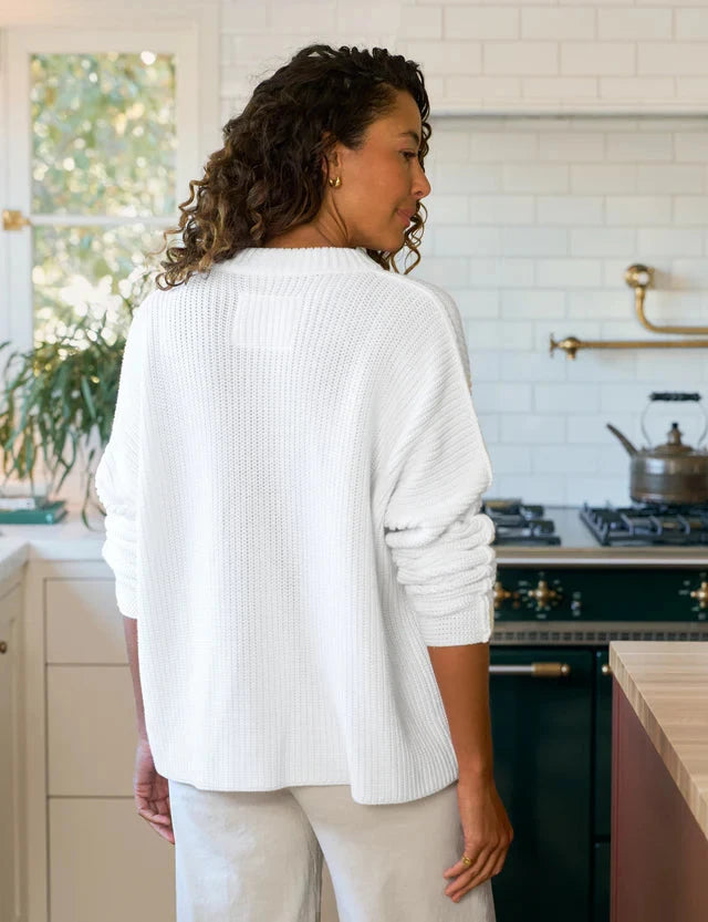 Montecito Cardigan White Sweater - Cardigans Frank & Eileen 